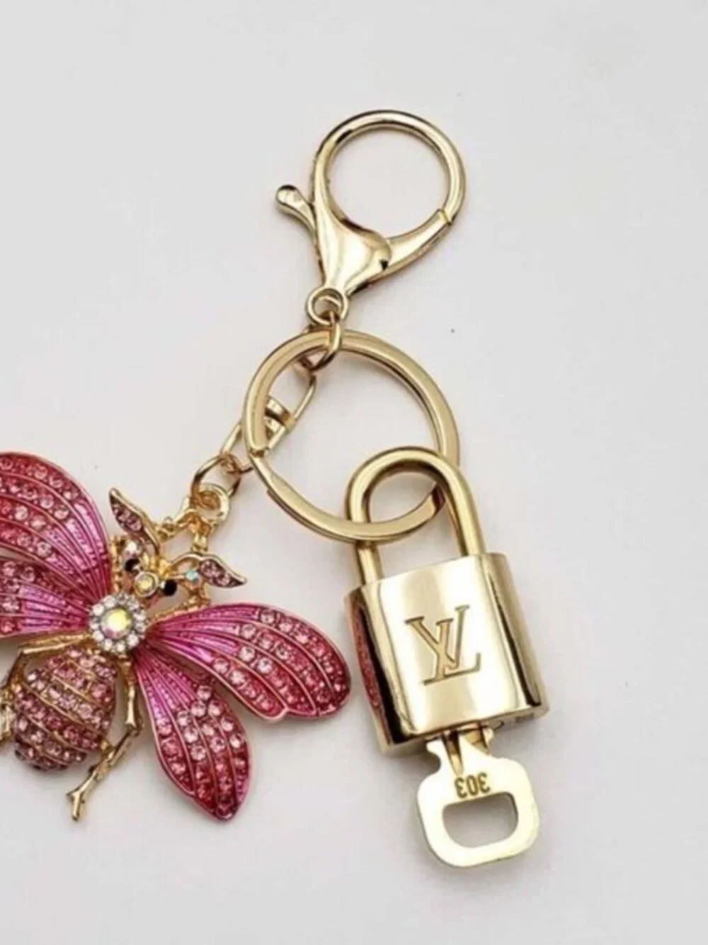 Louis Vuitton Gold Padlock 🔑 Authentic LV Unbranded Keychain Bag Charm